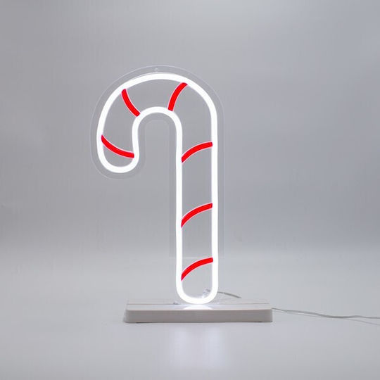 Estheti Design Neon Beleuchteter Lichtschlauch 18x33cm Süßigkeiten Basis 4,5V Netzteil Rot & Weiß LED Verlängerung 3m IP44 2 Stücke 600-23118