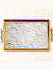 Aberto Design Rectangular Serving Tray in White Color 50x29x3.5cm 244KNG1479 1pcs