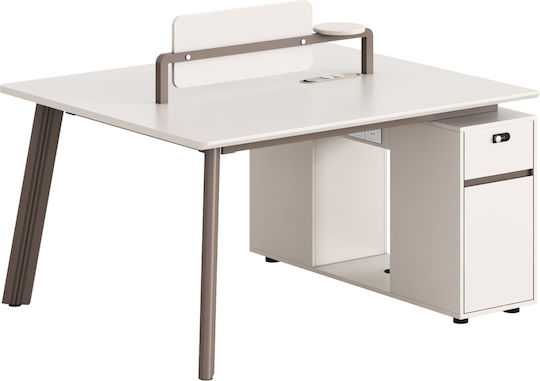 Γραφείο Newline 120x140x75εκ. Κρέμ
