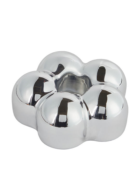 Butlers Bloom Kerzenhalter Glas in Silber Farbe 7x7x3cm 1Stück