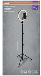 Osram Selfie Ring Portable Circular Led Lamp Tripod 6w 250 Lm White Light 3000-6500k Dimmable 1xcr2032 Remote Control