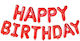 Σετ Κόκκινα Μπαλόνια Φράση Happy Birthday 13 Τεμ
