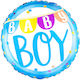18" Birth Balloon Baby Boy Banner