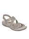 Reggae Slim Women's Flat Sandals in Beige Color