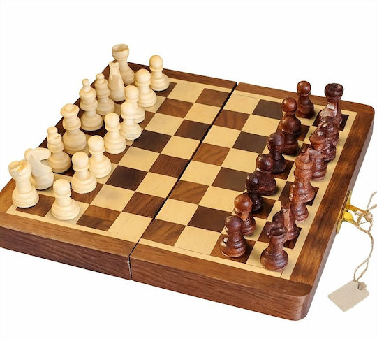 La Belle Maison Wooden Magnetic Chess from Wood with Chess Pawns 18x18cm D2000