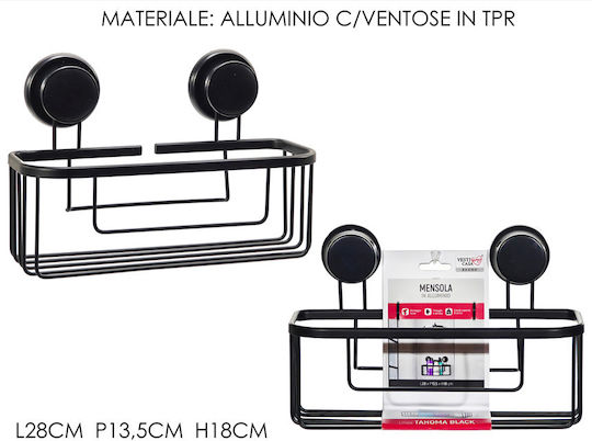 General Trade Montat pe perete Raft Baie Metal Neagră