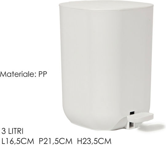 General Trade Kunststoff Badezimmer Mülleimer 3Es Weiß