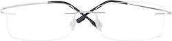 KRZ Reading Glasses +3.50 Pocket in Silver color KRZRIM350