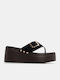 Women's Synthetic Leather Platform Shoes Black