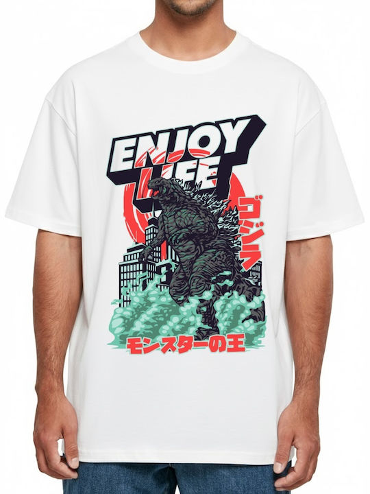 Oversized T-shirt Godzilla Enjoy Life City Stom...