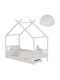 Pat Pentru Copii Clasic Single Cu Saltea Și Spațiu De Stocare Alb 90x190cm