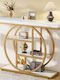 Consolă Metalică cu Suprafață din Marmură White/gold Marble Imitation L105xL30xH80buc