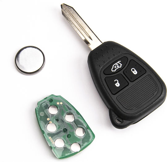 Carcasă cheie auto cu lamă cu 3 butoane pentru Chrysler / Jeep / Dodge