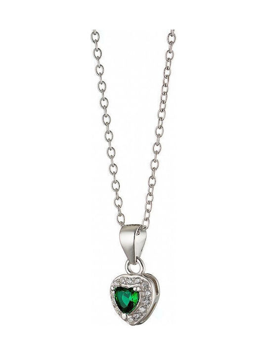 Oxzen Halskette mit Design Herz aus Silber mit ...