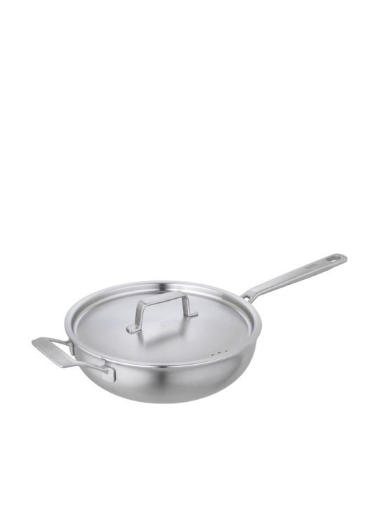 Kuhn Rikon Tigaie Culinary Fiveply Din Oțel Inoxidabil Cu Capac Cu Acoperire Ceramică 28cm