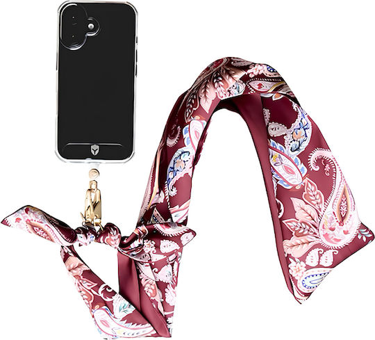 Force Case Removable Scarf Shoulder Strap Universal Smartphone Bandana Pattern Burgundy