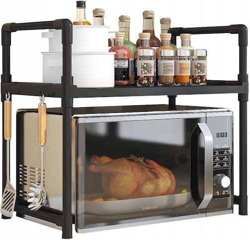 Βάση για Φούρνο Μικροκυμάτων Πλαστική 49x48x32εκ. Μαύρη