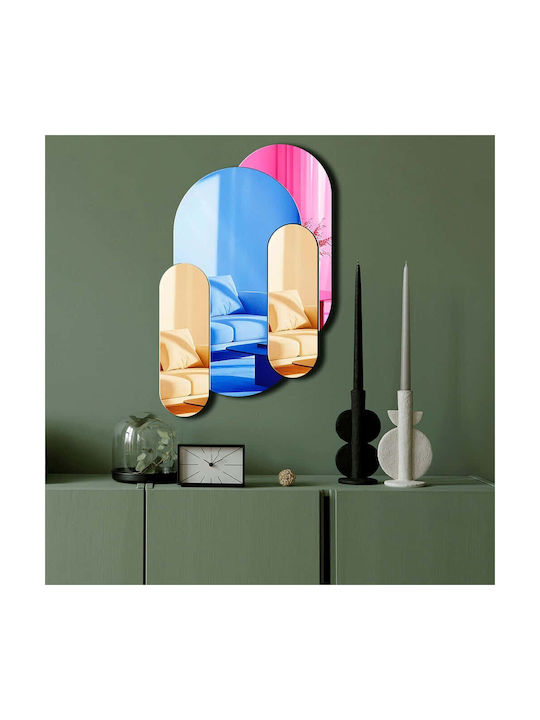 Wallity Wall Mirror with Multicolour Plastic Frame 53x34cm 1pcs