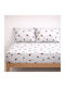 My Home Luxury Set Cearșaf cu 2 Fețe de pernă King Size cu Elastic 180x200cm. Veneta Roșu 3buc