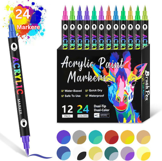 Qova Markere Acrilice Multicolor 12buc