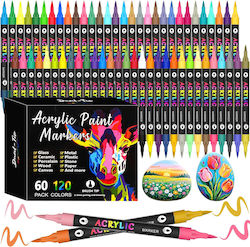 Qova Markeri Acrilici Multicolori Set 60 Culori Qova Markeri Acrilici Multicolori Set 60 Culori