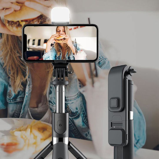 Alista Home Selfie Stick Trepied Pentru Telefoane Mobile Bluetooth Cu Lumină Gri