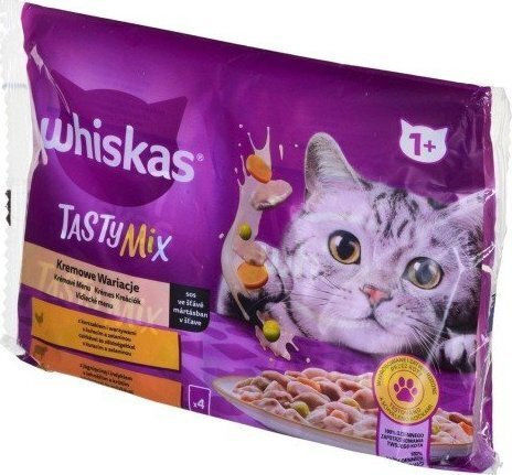 Whiskas Υγρή Τροφή για Ενήλικες Γάτες σε Φακελάκι με Κοτόπουλο 4x85gr