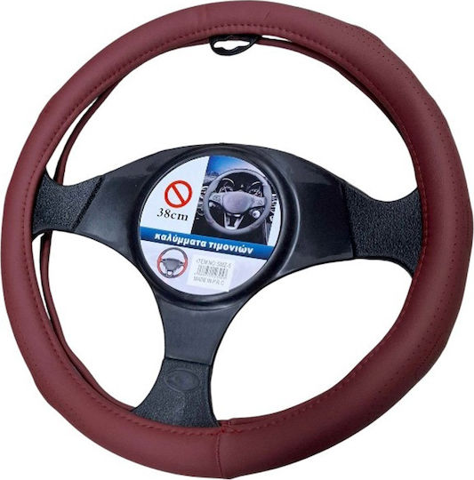 Husă Volan Auto cu Diametru 37-38cm Sintetic Roșu