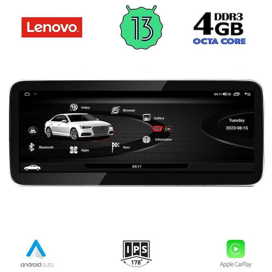 Lenovo Ηχοσύστημα Αυτοκινήτου για Audi A4 2009-2016 (Bluetooth/USB/WiFi/GPS/Apple-Carplay/Android-Auto) με Οθόνη Αφής 10.25"