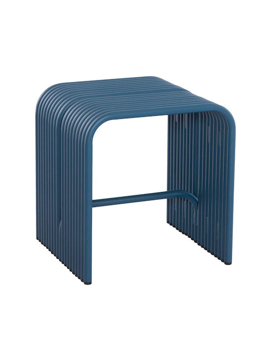 Stool For Living Room Metallic Blue Color 40x38x42cm