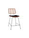 Metallic Bar Stool for Outdoor Space Beige 55x56x107cm