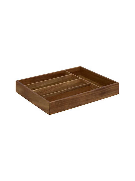 Marva Besteckeinsatz für Schubladen Hölzernes 26x35x5cm Braun