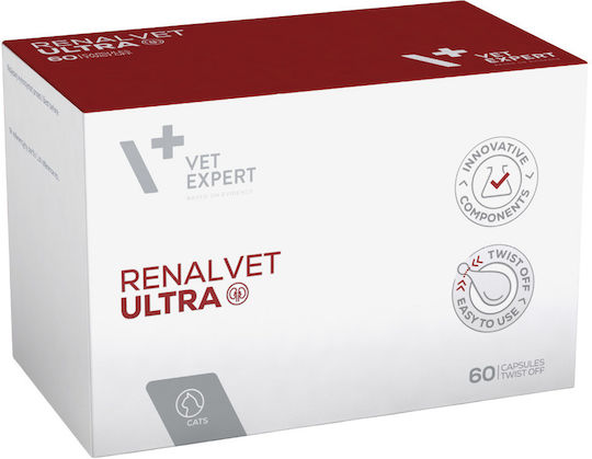 VetExpert RenalVet Ultra Cat Nutrition Supplement for Urinary Kidney 60caps