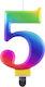 Godan Birthday Candle "5" Multicolour 8cm