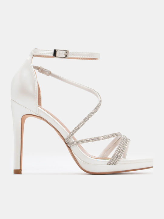Luigi Sandals with Strass White