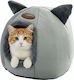 Cat Bed Relaxdays Cat Cave Ears Nest Type Indoor House Ears 37 x 44 cm Grey 10052228