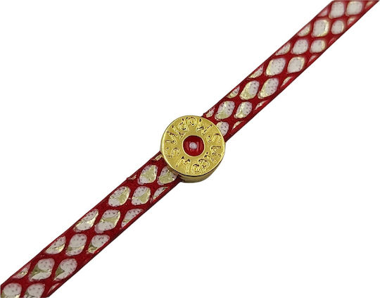 Perlen Auge Martsis Gold Rote Emaille 9mm 8 Stück