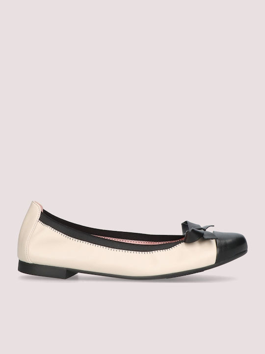 Pretty Ballerinas Shirley Leder Damen Ballerinas in Beige Farbe
