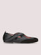 Rosario Leather Women's Ballerina Shoes with Strap in Black Color