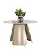 Round Table Dining Room with Ceramic Surface Cream 120x120x78cm
