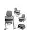 ForAll Moon Baby Highchair 3 in 1 with Adjustable Height Dark Gray