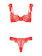 Celestino Lace Underwear Set Red