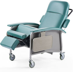 Vevor Geri Recliner Armchair Reclining Chair Geri 4 Positions Medical Armchair Trendelenburg 4 Wheels Soft Seat & 2 Trays Hospital Nursing Home Geriatric Care