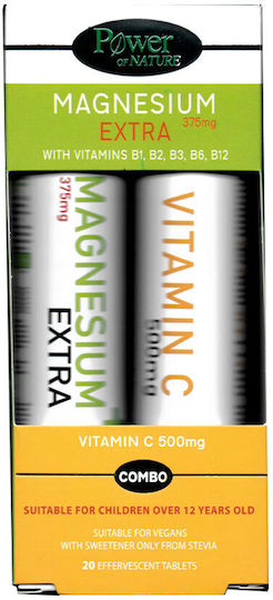 Power Health Magnesium Extra 375mg Stevia 20 Αναβράζοντα Δισκία