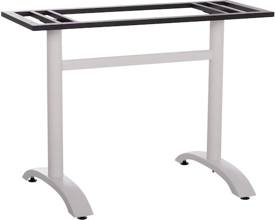 Freebox Stand de masă din Aluminiu cu Regulator Alb 100x60x73cm