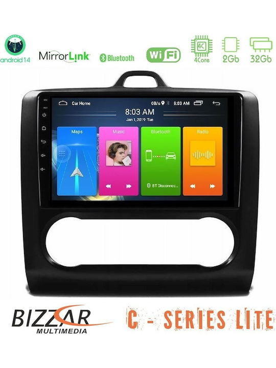 Bizzar Автомобилна Аудио Система за Ford Focus 2005 – 2011 с Clima (Bluetooth/USB/AUX/WiFi/GPS/Apple CarPlay/Android Auto) с Touch Screen 9"