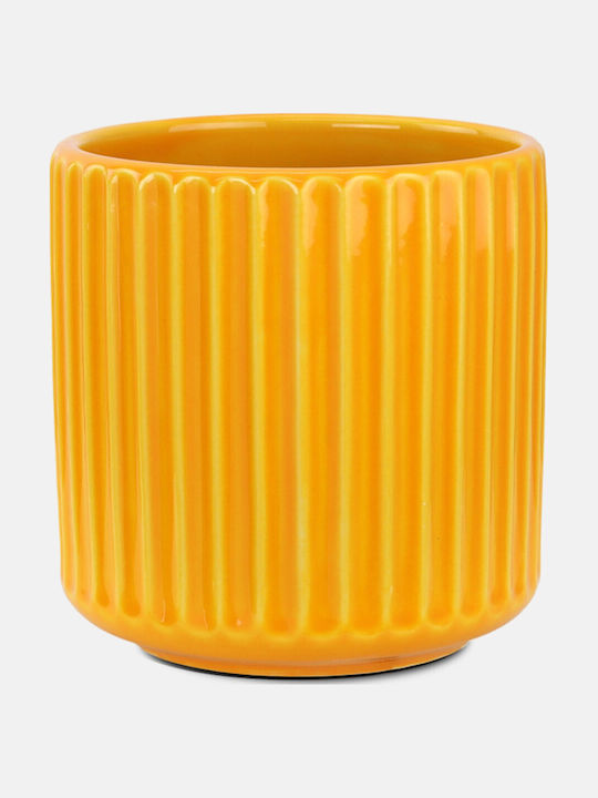 Übertopf Keramik Gelb 13.5x13.5εκ.