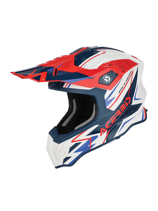 Acerbis Airstrike-X White/Blue/Red Κράνος Μηχανής Motocross ECE 22.06 1200gr