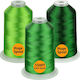 Embroidery Thread Set 3 Spools 5000 M Shades Green