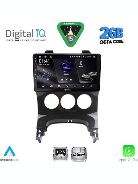 Digital IQ Car Audio System for Peugeot 3008 2008-2016 with A/C (Bluetooth/USB/AUX/WiFi/GPS/Apple-Carplay/Android-Auto) with Touch Screen 9"